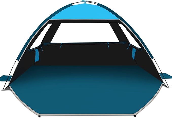 COMMOUDS Beach Tent Sun Shade for 3/4/6/8 Person, UPF 50+ Beach Sun Shelter Canopy Tent, Lightweight, Easy Set Up and Carry
