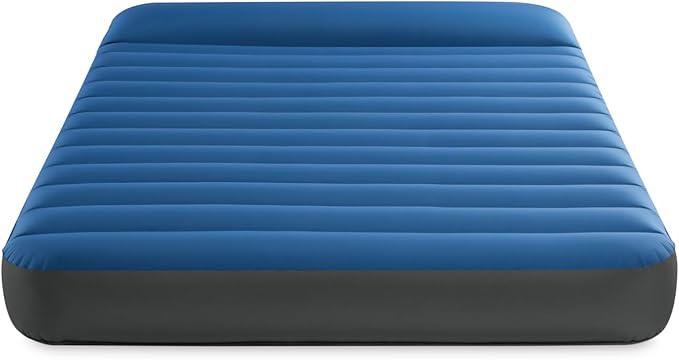 Intex 64012E TruAire Luxury Camping Mattress: Fiber-Tech – Puncture-Resistant Laminate – QuickFill USB Air Pump – 600lb Weight Capacity – Full Size, Blue