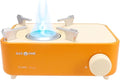 Gas One Butane Fuel Camp Stove – Crate Series - Mini Stove for Camping, Hiking – Portable Gas Stove with Spiral Flame – Even Heat Distribution – Modern and Easy to Use (Orange)