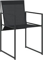 Folding Outdoor Chairs Set of 4 Black Textilene 19.7x21.7x33.1 in Powder-Coated Steel Frame Foldable Camp Chairs for Patio Garden Terrace