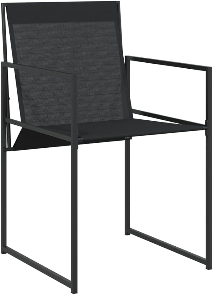 Patio Chairs 4 pcs Black Steel and Textilene Chairs for Outside Camping Chair Vanity Chair Patio Chairs for Dining Patio Bedroom Outdoor