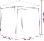 Blue Polyethylene Party Tent 6.6 x 6.6 ft Outdoor Canopy for Summer Events and Weddings with UV-Resistant Waterproof Cover and Sturdy Iron Frame