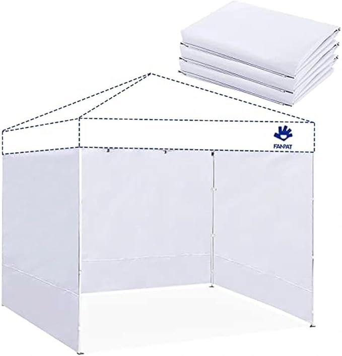 Instant Canopy Walls for 8x8 Pop Up Canopy Frame, Waterproof, 99% UV Protection for Outdoor Events, White(3 Pieces Canopy Sidewalls Only, Canopy Not Included)