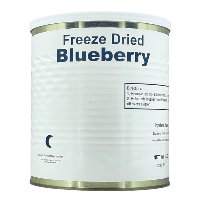 Military Surplus Freeze-Dried Blueberries 16 Oz Long-Term Storage Survival Food, Perfect for Emergency Preparedness & Snacking Everyday Meals | Fruit Snacks 25+ Year Shelf Life Made in USA Pack of 1