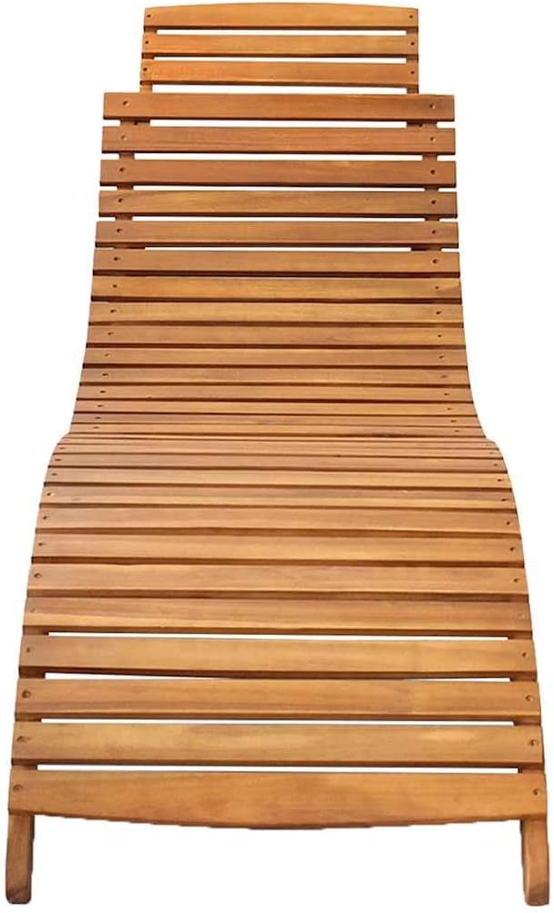 Patio Sun Lounger with Cushion Solid Acacia Woodtanning Chair Camping Chairs Patio Recliner Suitable for Garden Courtyard