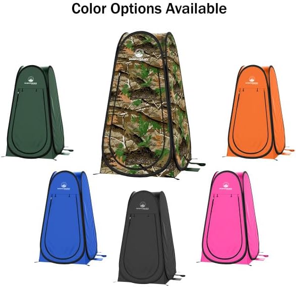 Wakeman Pop Up Changing Tent, 3.3 x 3.3 x 6.2ft, Camping Shower Tent for Portable Toilet Stall or Dressing Room with Carry Bag for Camping, Beach, or Tailgate, Polyester