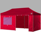 Eurmax USA Full Zippered Walls for 10 x 20 Easy Pop Up Canopy Tent,Enclosure Sidewall Kit with Roller Up Mesh Window and Door 4 Walls ONLY,NOT Including Frame and Top（Red