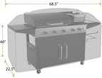iCOVER Griddle Cover for Blackstone Rangetop Combo Griddles 600D Heavy Duty Waterproof Canvas, Fits Up to 68"