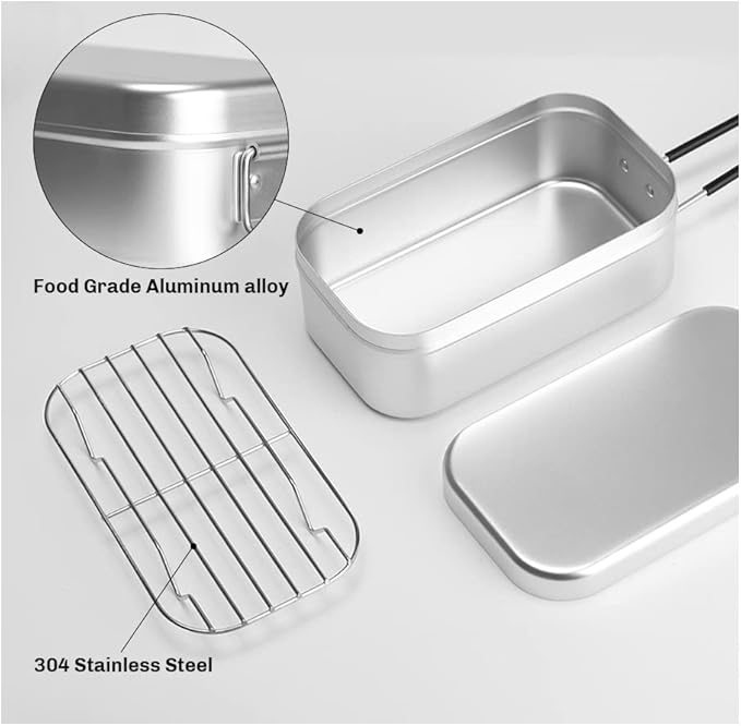 Fire-Maple Frost Bento Lunchbox Fast- Heating Camping Bowl, with a Foldable Handle(800ml), self reliance outfitters, ideal for travel, outside, camping