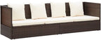 Patio Bed with Cushion & Pillows Poly Rattan Brownrecliner Camping Chairs Patio Tanning chairSuitable for Garden Courtyard