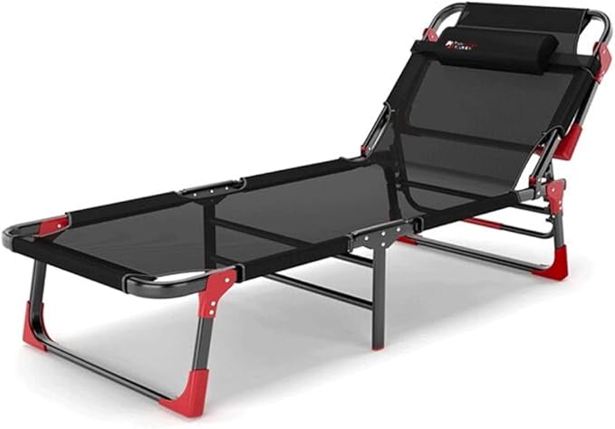Camping Cot Bed Non-Slip Foot Pad Folding Camping Cot, Heavy Duty Collapsible Foldable Bed for Kids Adults with Non-Slip Foot Mat Comfortable for Outdoor&Indoor