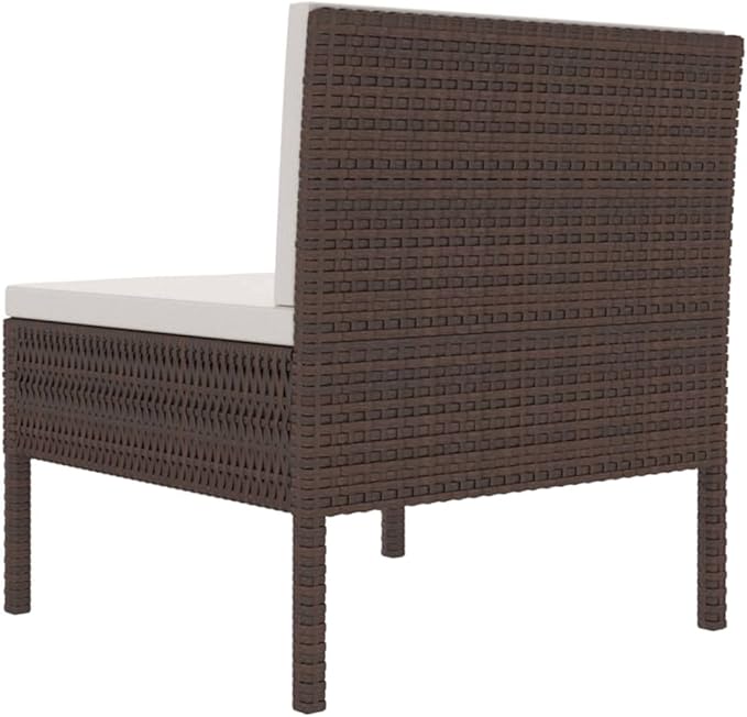 Patio Chairs 3 pcs with Cushions Poly Rattan,Garden Chairs,Furniture Set,Outdoor Chairs,Lawn Chairs,Balcony Chairs,Study Chair,Camping Chair,for Dining Room,Living Room,Study Room,Garden, Brown