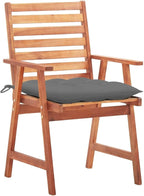 Patio Dining Chairs 3 pcs,Lawn Chair,Camping Chair,Garden Chair,Featuring Slatted Design,Waterproof Cushion,Each Cushion Features 2 Sets of Ropes, with Cushions Solid Acacia Wood