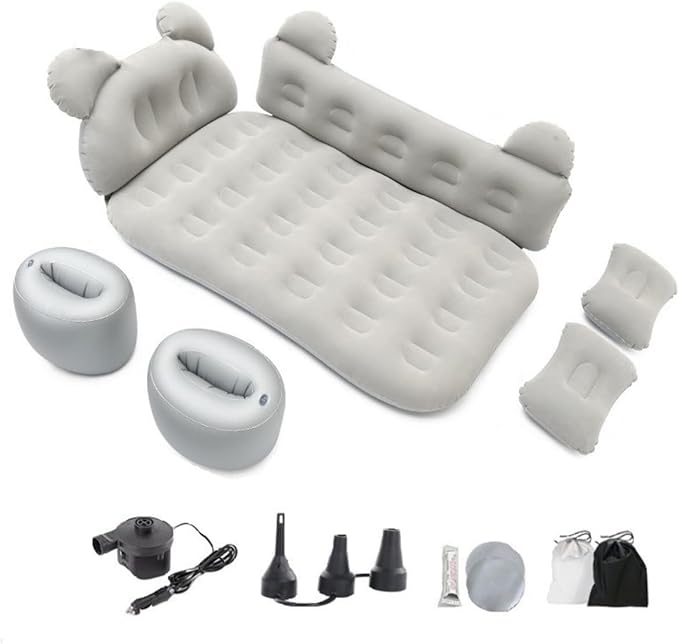 Car Air Mattress for, Travel Bed, Camping Bed Cushion, Inflatable Vehicle Air Cot, Portable Sleeping Pad, Inflatable Mattress,Grey