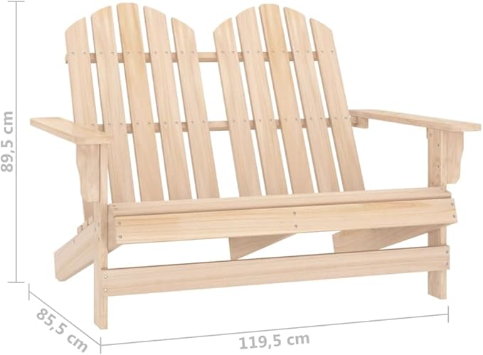 2-Seater Patio Adirondack Chair,Outdoor Chairs,Leisure Chair,Reception Chair,Garden Chair,Decorative Chair,Camping Chair,Conversation Chair,for Patio,Balcony,Party,Solid Wood Fir
