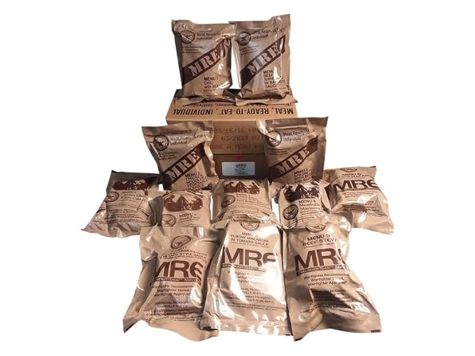 Genuine US Military Meals Ready to Eat (MRE 1 random case of 12 complete meals) Packed in a Grade 1 previously issued U.S. Military M592 30MM Ammo Can – | Emergency Survival Food Supply | Waterproof Storage for Camping, Hunting & Disaster Preparedness