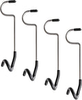 4pcs Stainless Steel Camping Light Hooks Portable Metal Pole Hooks Black Tent Lantern Hangers Multifunctional Outdoor Camping Accessories for Hiking and Backpacking
