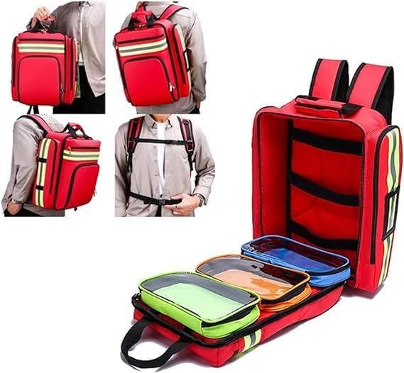 Empty First Aid Backpack Camping Emergency, Medical Bag Responder Storage Survival Trauma for Hiking(A01)