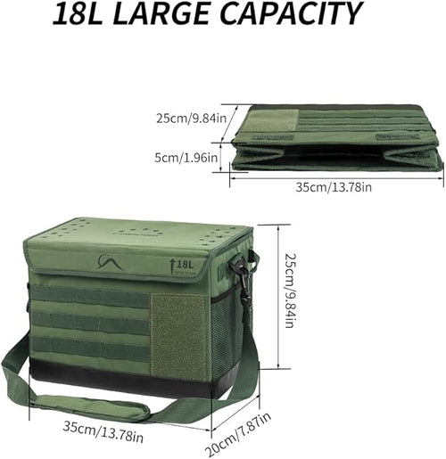 18L Camping Storage Bag, Multifunctional Waterproof Picnic Basket, Tent Stakes Organizer,With Adjustable Shoulder Strap for Hiking Cookware, Travel, Car