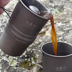 Maxi Titanium Moka Pot – Lightweight Grade 1 Titanium Stovetop Coffee Maker for Camping & Outdoor Use