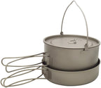 Camping Campfire Utensils, Outdoor Picnic Camping Cookware Tableware Pot Set Foldable Handle Portable Pan Frying Backpacking Gear