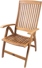 SeaTeak Weatherly Teak Folding Chair - 6-Position Foldable Chair - Weatherproof, Portable Teak Armchair for Boat Deck, Patio, Camping, Outdoors