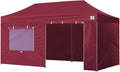 Eurmax USA Professional Pop up Canopy Wedding Party Tent Instant Outdoor Gazebo with Side Walls Aluminum Frame Commercial Grade Bonus Roller Bag(Burgundy)