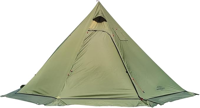 10.5' x 5.2' Camping Tent with Stove Jack Outdoor Teepee Tent for Family Camping Backpacking Hiking,Teepee Tent