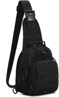Viriber Tactical Backpack, Waterproof Military Cross-body Molle Sling Shoulder Backpack Chest Bag for Outdoor Every Day Carry Black