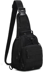 Viriber Tactical Backpack, Waterproof Military Cross-body Molle Sling Shoulder Backpack Chest Bag for Outdoor Every Day Carry Black