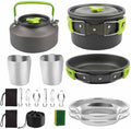 Camping Cookware Portable Pot Pan Cup Teaport Set Folding Outdoor Cooking Set Hiking Picnic Tableware Tool Travel Equipment (Color : A) (A)