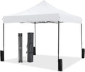 NEWBULIG 10x10 FT Pop Up Canopy Easy Up Tents for Camping Parties Events Beach Backyard Portable Outdoor Shelter Heavy Duty Instant Sun Shade with Sand Bags, White