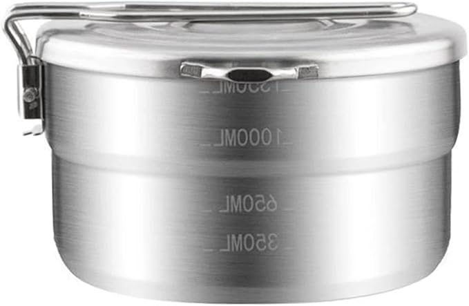 Stainless Steel Lunch Case with Storage Bag Camping Pot Tableware for Outdoor Backpacking Hiking Fishing Picnic