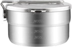 Stainless Steel Lunch Case with Storage Bag Camping Pot Tableware for Outdoor Backpacking Hiking Fishing Picnic