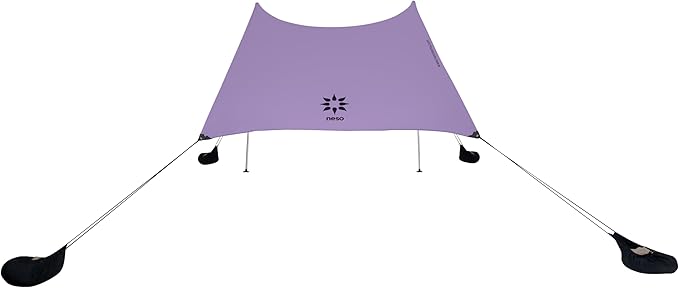 Neso Portable Beach Tent Sun Shelter with Sand Anchor - Lightweight Beach Shade Canopy - Easy Setup for Family Outings - Patented Reinforced Corners - UPF 50+ Sun Protection - 7 x 7ft - Lavender