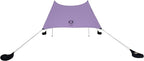 Neso Portable Beach Tent Sun Shelter with Sand Anchor - Lightweight Beach Shade Canopy - Easy Setup for Family Outings - Patented Reinforced Corners - UPF 50+ Sun Protection - 7 x 7ft - Lavender