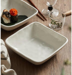Camping Plates Ceramic Square Dinner Plate Household Dish Hotel Tableware Snack Bowl Cold Decorative Plate