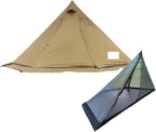Three-Season Tent, New Pyramid Tent Set Camping Tent with Snow Skirt Hot Tent Hiking Backpacking Tent Outdoor Winter Tent 2 Sizes