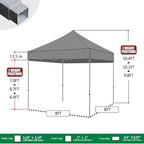 Eurmax USA 8'x8' Pop Up Canopy Tent Commercial Instant Canopies with Heavy Duty Roller Bag,Bonus 4 Sand Weights Bags (Grey)