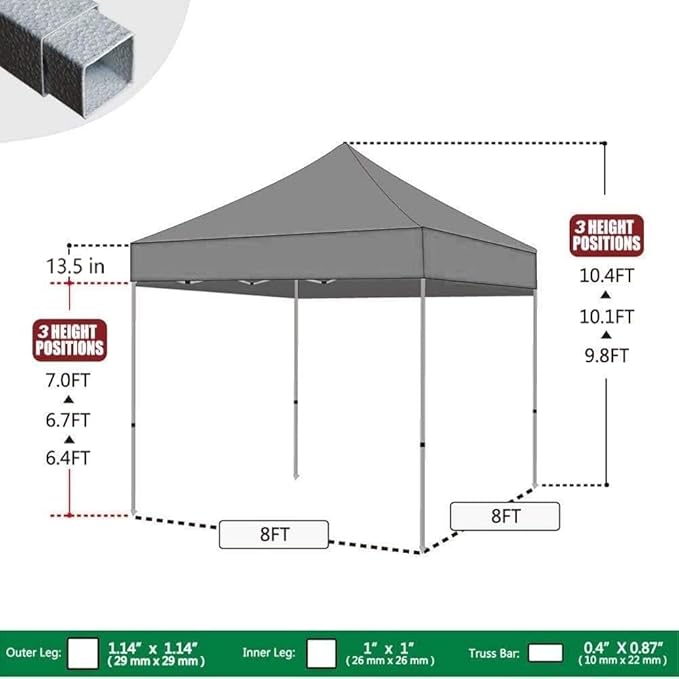 Eurmax USA 8'x8' Pop Up Canopy Tent Commercial Instant Canopies with Heavy Duty Roller Bag,Bonus 4 Sand Weights Bags (Turquoise)