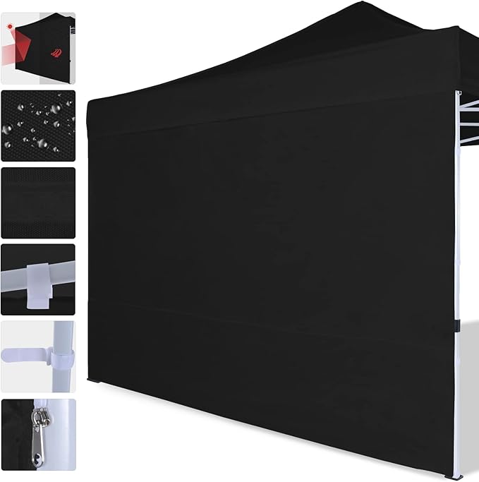 COOSHADE Instant Canopy SunWall 12x12 Canopy SideWall for Pop up Canopy Tent, 1 Pack Sidewall Only, Black