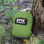 Fox Outfitters Neolite Double Camping Hammock - Lightweight Portable Nylon Parachute Hammock for Backpacking, Travel, Beach, Yard. Hammock Straps & Steel Carabiners Included (Grey/Lime Green)