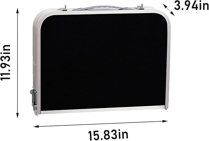 Tri-fold Folding Picnic Table,Outdoor Camping Table Lightweight Portable Aluminum Outdoor Table with Adjustable Heights with Carry Handle,for Outdoor Indoor Hiking Camp BBQ Beach (Black, 3ft)