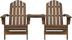 Patio Adirondack Chairs with Tea Table,Garden Chair,Leisure Chair,Bistro Chair,Leisure Chair,Camping Chair,Outdoor Chairs,Conversation Chair,for Patio,Balcony,Party, Solid Wood Fir Brown