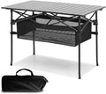 Outdoor Folding Portable Picnic Camping Table, Aluminum Roll-up Table with Easy Carrying Bag, with Mesh Storage Bag for Indoor,Outdoor,Camping, Beach,Backyard, BBQ, Party, Patio, Picnic(medium)