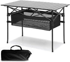 Outdoor Folding Portable Picnic Camping Table, Aluminum Roll-up Table with Easy Carrying Bag, with Mesh Storage Bag for Indoor,Outdoor,Camping, Beach,Backyard, BBQ, Party, Patio, Picnic(medium)