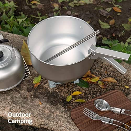 Camping Cookware Kit Outdoor Aluminum Cooking Set Water Kettle Pan Pot Travelling Hiking Picnic BBQ Tableware Equipment No Layer