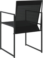 Folding Outdoor Chairs Set of 4 Black Textilene 19.7x21.7x33.1 in Powder-Coated Steel Frame Foldable Camp Chairs for Patio Garden Terrace