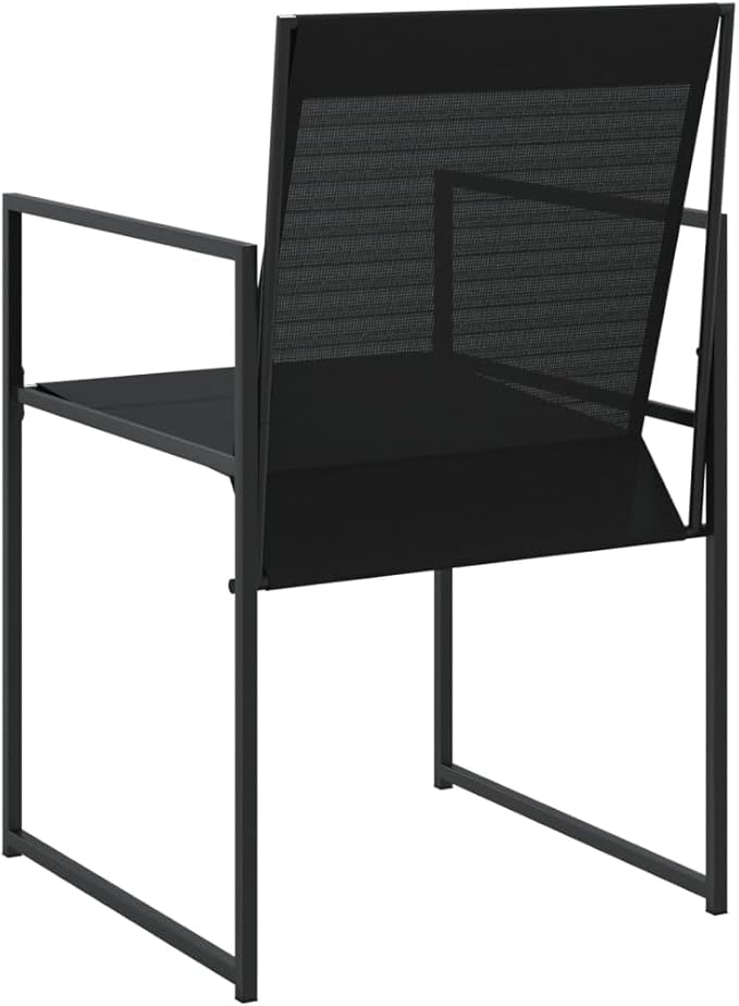 Patio Chairs 4 pcs Black Steel and Textilene Chairs for Outside Camping Chair Vanity Chair Patio Chairs for Dining Patio Bedroom Outdoor