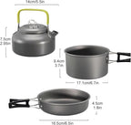 Camping Cookware Kit Aluminum Outdoor Portable Cooking Set for Tableware Hiking Picnic 3pcs
